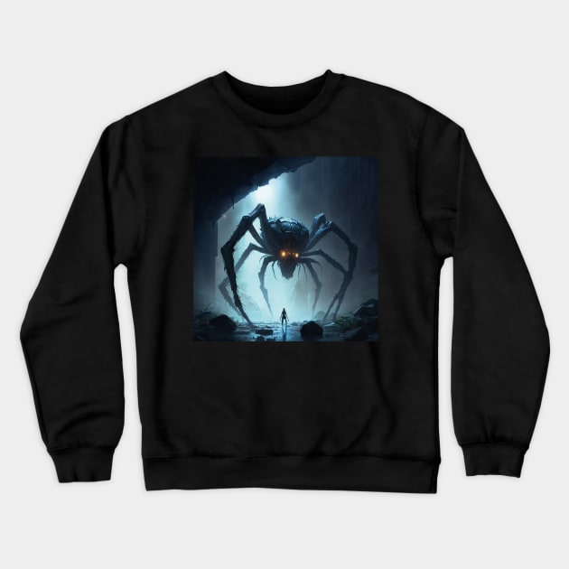 giant spider Crewneck Sweatshirt by rocknerd